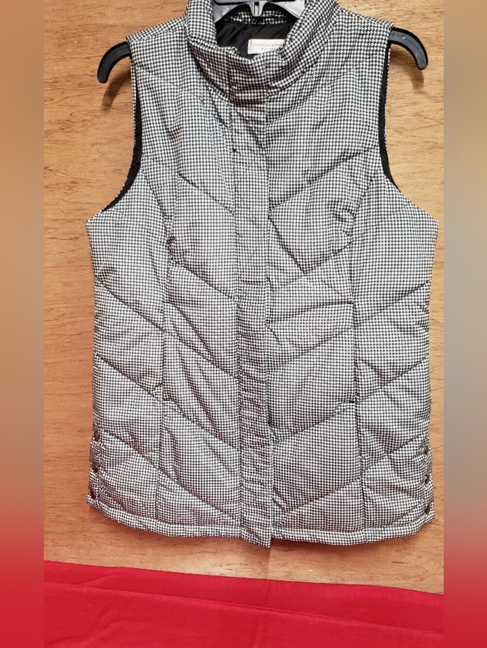 Christopher & Banks Houndstooth Quilted Puffer Vest M/P EUC